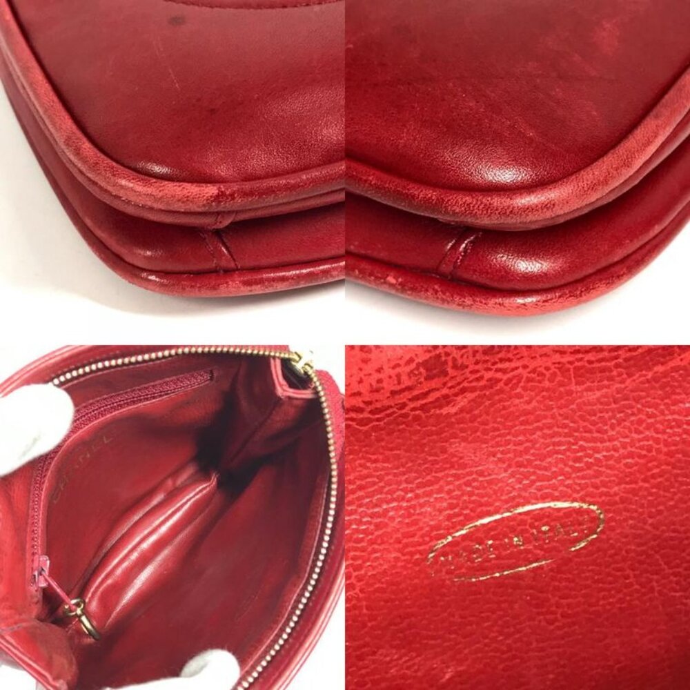 Chanel Waist Bag Big CC Logo Leather Red - Picture 7 of 9